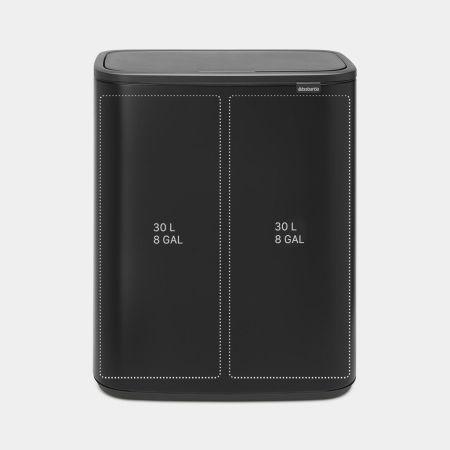 Poubelle Brabantia Bo Touch Bin 2 x 30 litres - Matt Black - Idéale pour trier les déchets_1