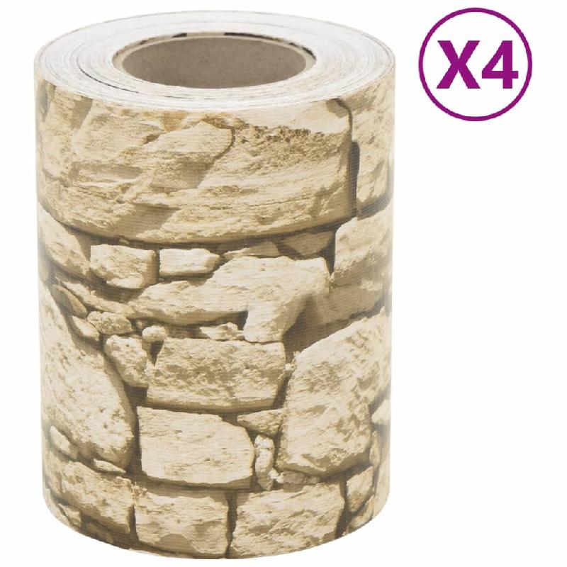 Vidaxl écrans d'intimités de jardin 4 pcs aspect de pierre gris pvc 3294936_1
