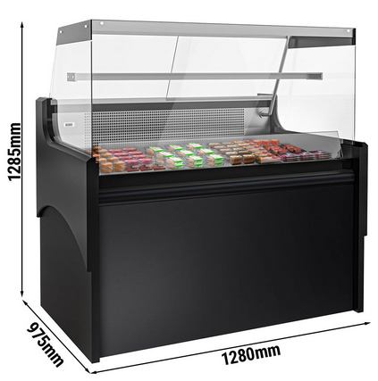 Vitrine réfrigérée avec service-arrière 128 x 98 cm et 1 réserve réfrigérée_1