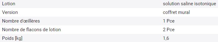 123484W - Coffret mural en mousse rigide avec 2 bouteilles de rince-oeil - Station de rinçage avec solution saline 0,9%_1