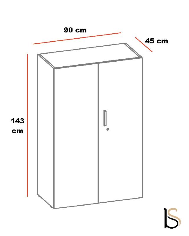 Armoire moyenne à portes battantes Luxury - Ofitres - Noir_1