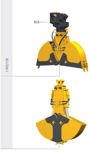 Bennes preneuses hydrauliques pour grues et mini-pelles R30 Rozzi - chargement et terrassement_1