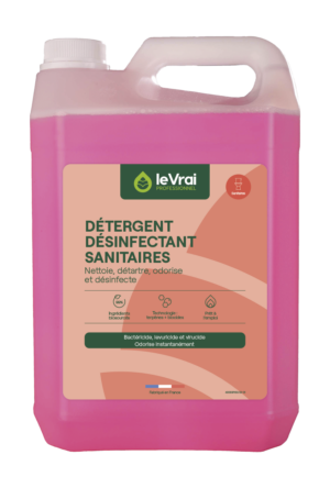 Lvp detergent desinfectant sanitaires pret a l'emploi ph : 2,5 / 3 (4522) bidon de 5l_1