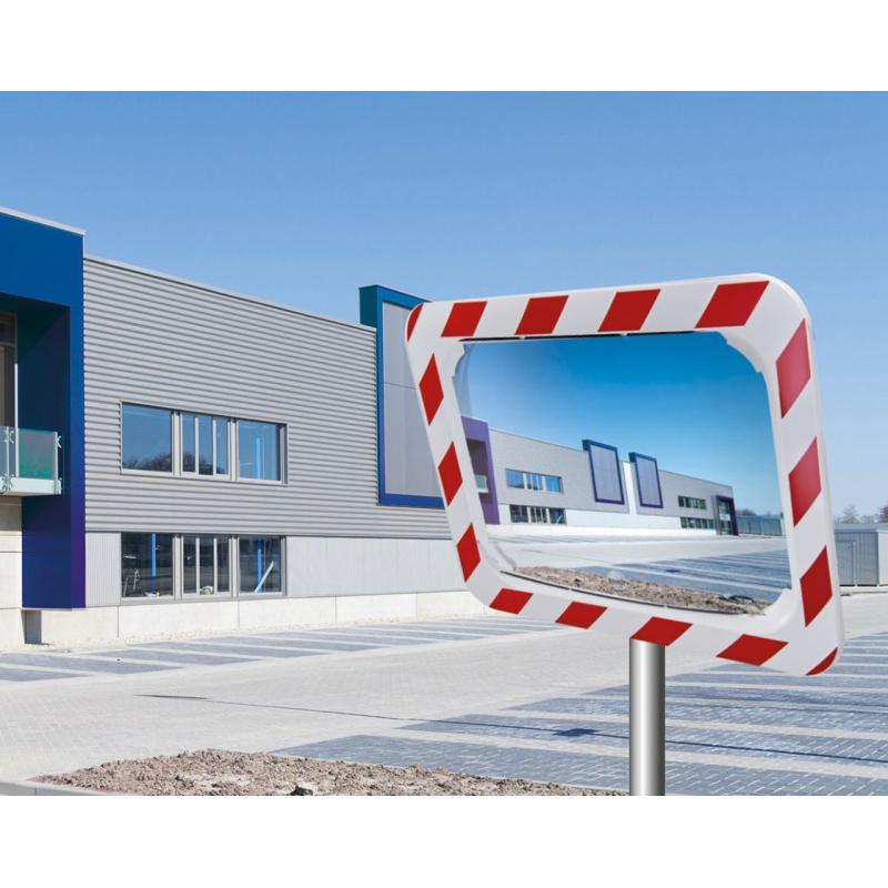 Miroir routier Polymir® et P.A.S® - Réf : 554 - Sécurisation des intersections avec cadre rétro réfléchissant_1