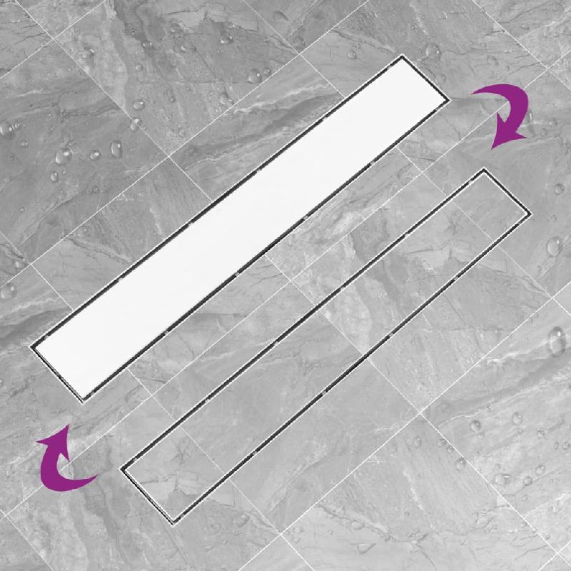 Vidaxl drain de douche avec couvercle 2 en 1 83x14 cm acier inoxydable 146009_1