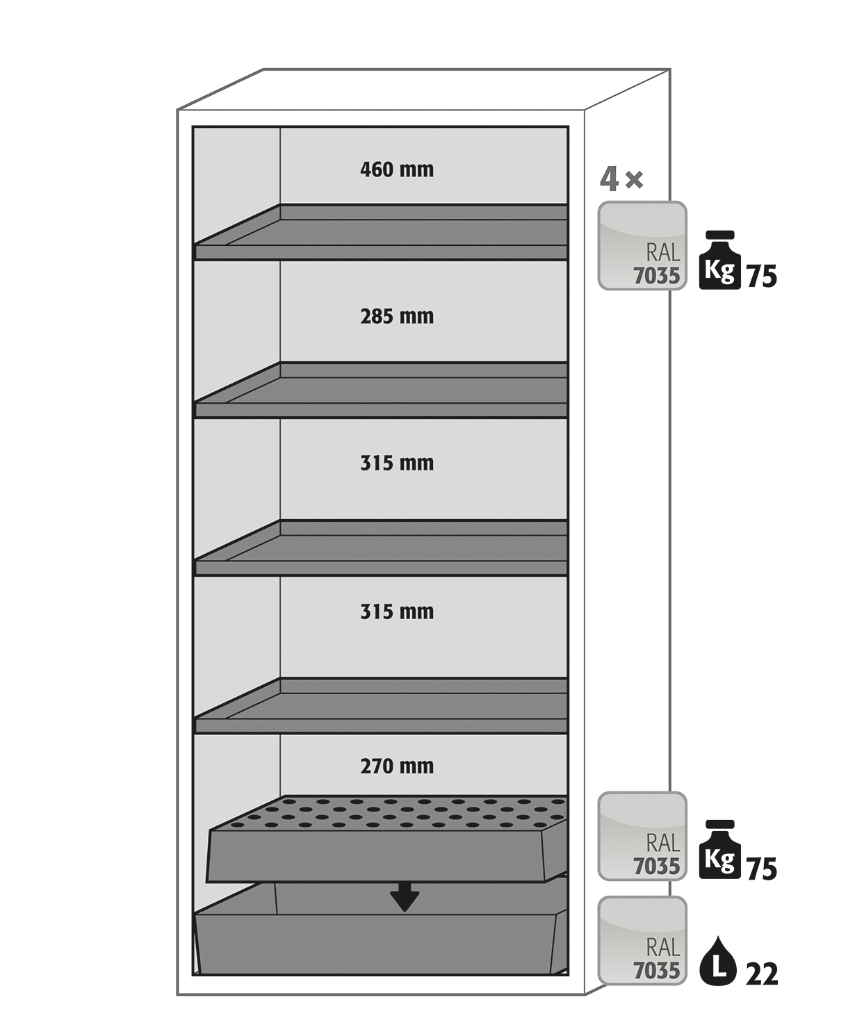 Armoire de sécurité S-CLASSIC-90 modèle S90.196.090 - Réf 30204-002-33706 - Type 90 pour substances dangereuses inflammables_1