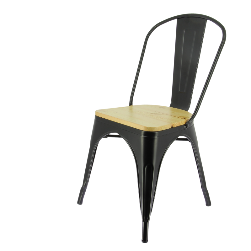 Chaise de restaurant métal Austin - NOIR_1