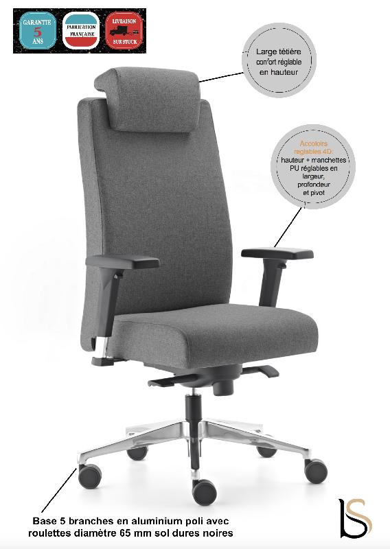 Fauteuil de direction en tissu Bost - Sokoa - Gris, Non_1