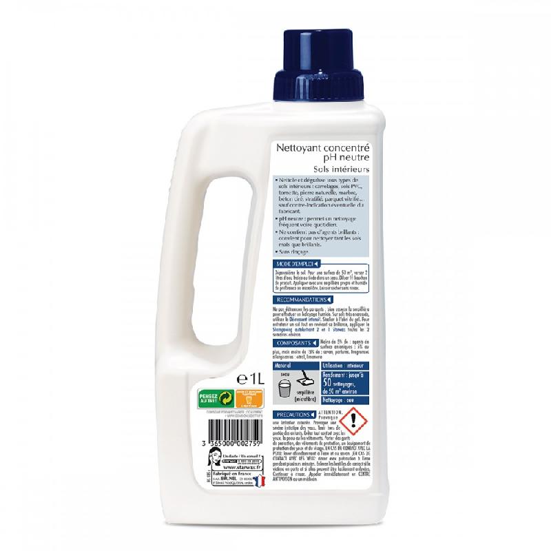 Nettoyant doux concentré pour tous sols - STARWAX 1L - PH neutre, sans rinçage_1