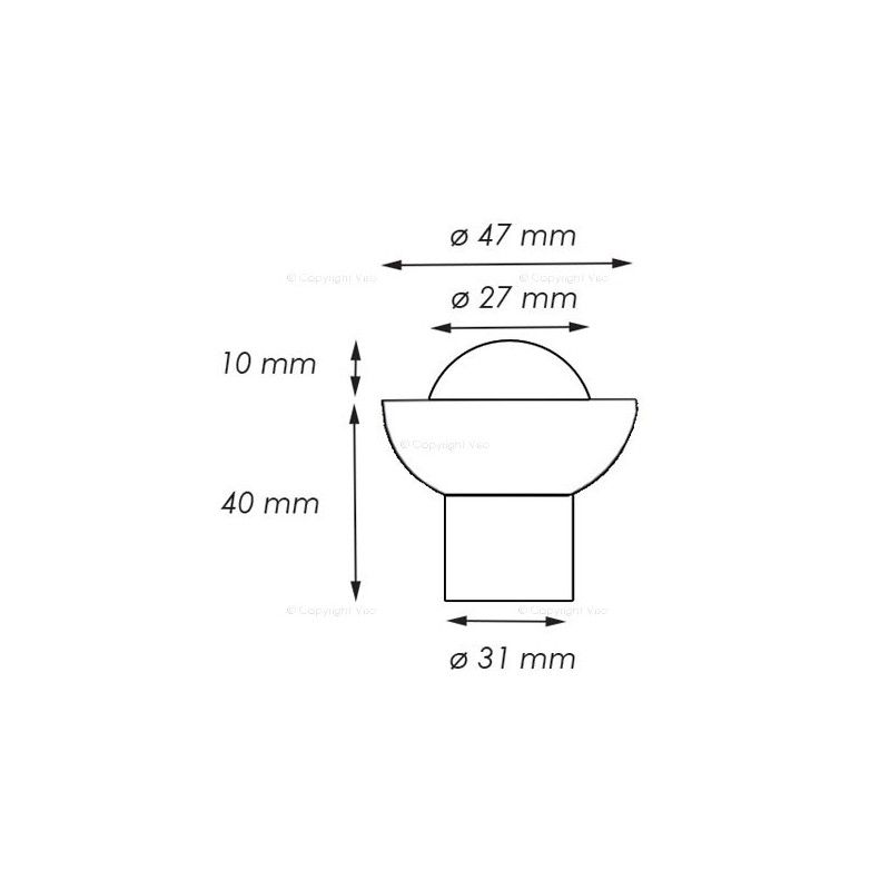 Ref50sb - plot routier réflecteur à sceller - ø 47 mm - viso_1