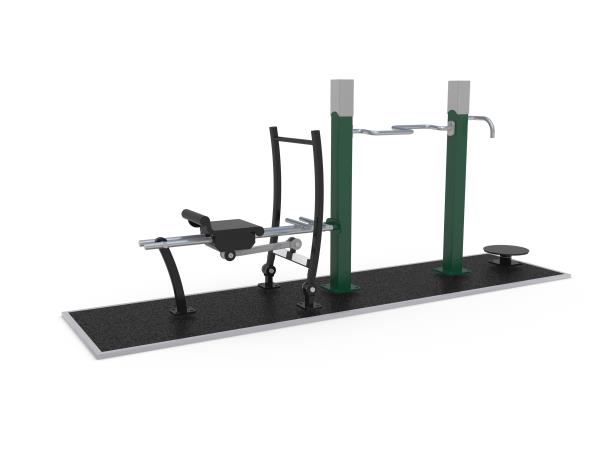 Équipement de fitness extérieur - Denfit Gym Combi 1 - 8065115 - Hags - structure à installer sur dalle ou plot béton_1