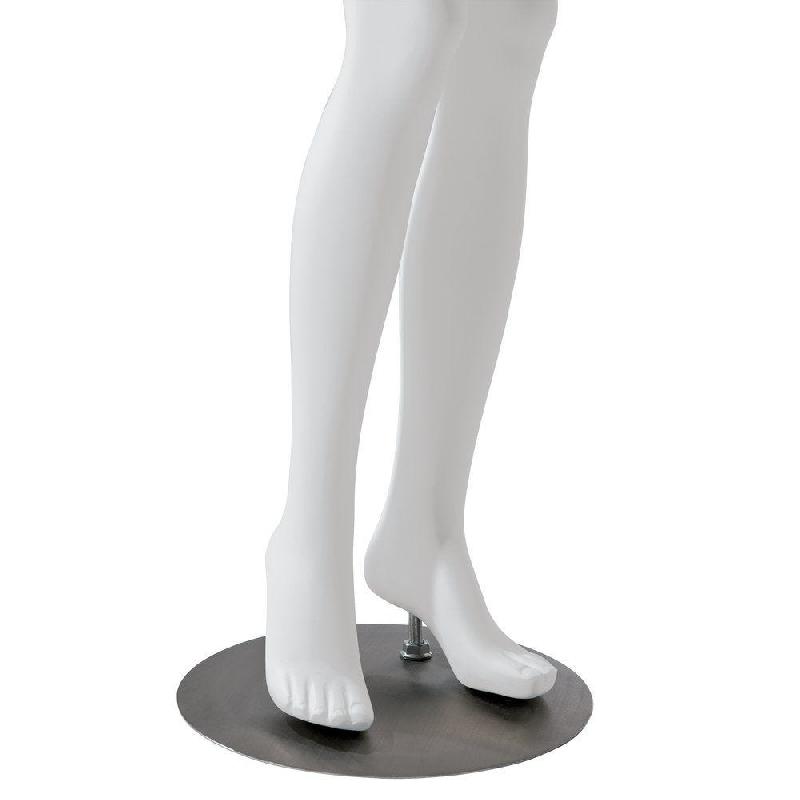 Mannequin femme blanc - tête sculptée - fibre de verre avec socle et tige de fixation_1