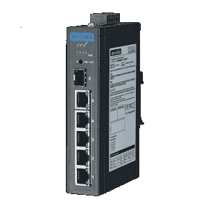 Switch ethernet industriel Rail Din - 5 ports 10/100/1000Mbps (4 PoE) + 1 port SFP - Non administrable - Températures -40 ~ 75°C - Référence: EKI-2706G-1GFPI-BE_1