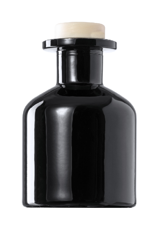 Diffuseur de parfum - flacon en verre 100 ml avec 8 bâtonnets diffuseurs en bois - couleur noire_1