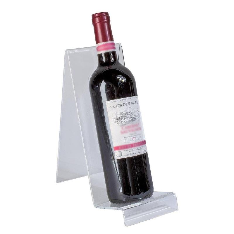Présentoir bouteille vertical en PMMA - 10.5x20x25cm - Transparent - Épaisseur 4mm_1