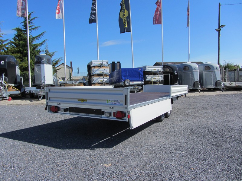 Remorque plateau HUMBAUR HT 256221 GR - 2 essieux, ridelles alu, structure modulaire_1