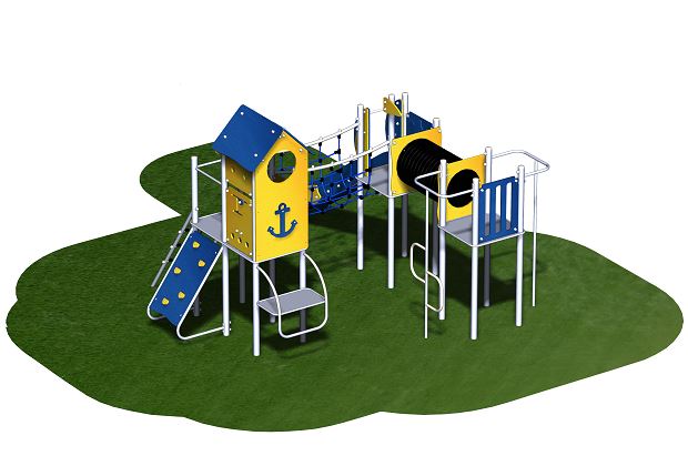 Structure de jeux inox 3 tours Nautilius - STI123ATP2 - pour enfants à partir de 4 ans_1