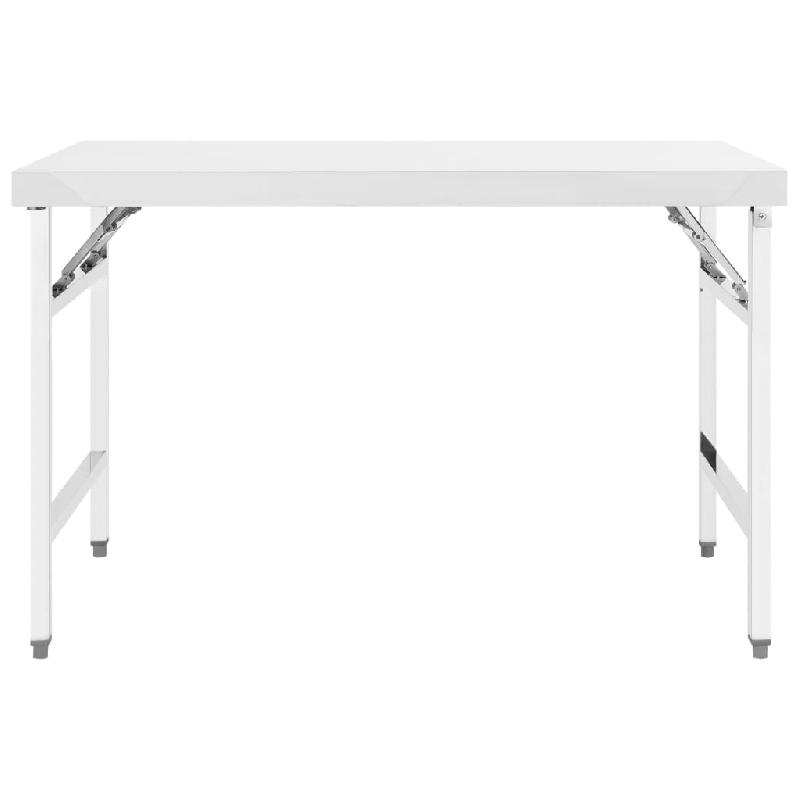 Vidaxl table de travail pliable de cuisine 120x60x80 cm inox 326158_1