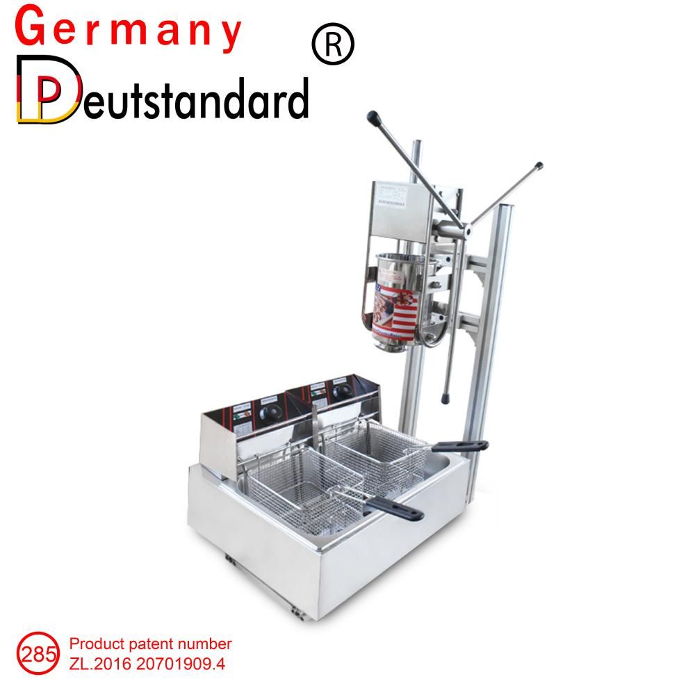 Machine à Churros Manuel 7L Avec 6 Buses - Acier Inoxydable - Pour Usage Domestique Ou Commercial