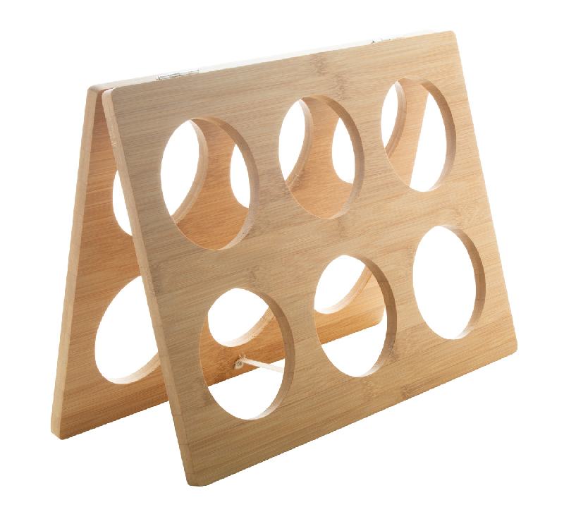 Porte-bouteille de vin pliable en bambou - capacité 6 bouteilles - couleur naturelle_1