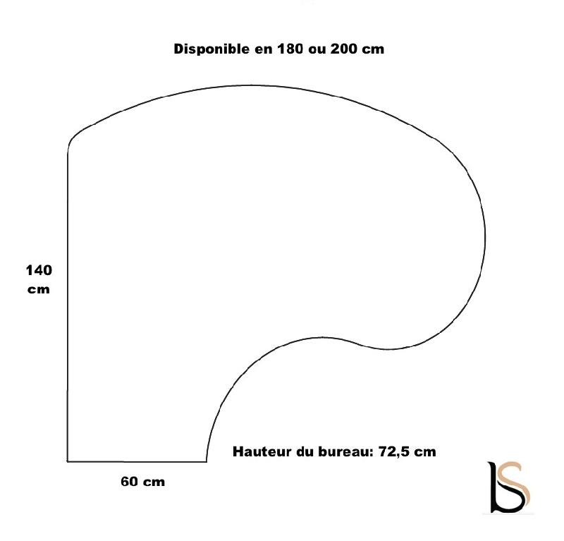 Bureau ergonomique  Idea Pano - Quadrifoglio. - 180, Blanc, Droite_2