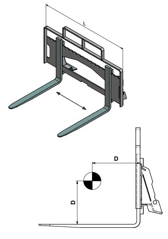 Fourches à palettes pour chargeuses compactes - s/c camerican group - capacité 800 à 2000 kg_1