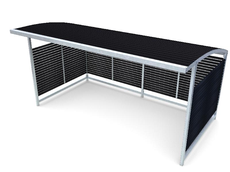 Garage à vélos Stella réf-8043672 - Hags - Toit métal voûté - Noir/Galvanisé - Fondation à enterrer_1