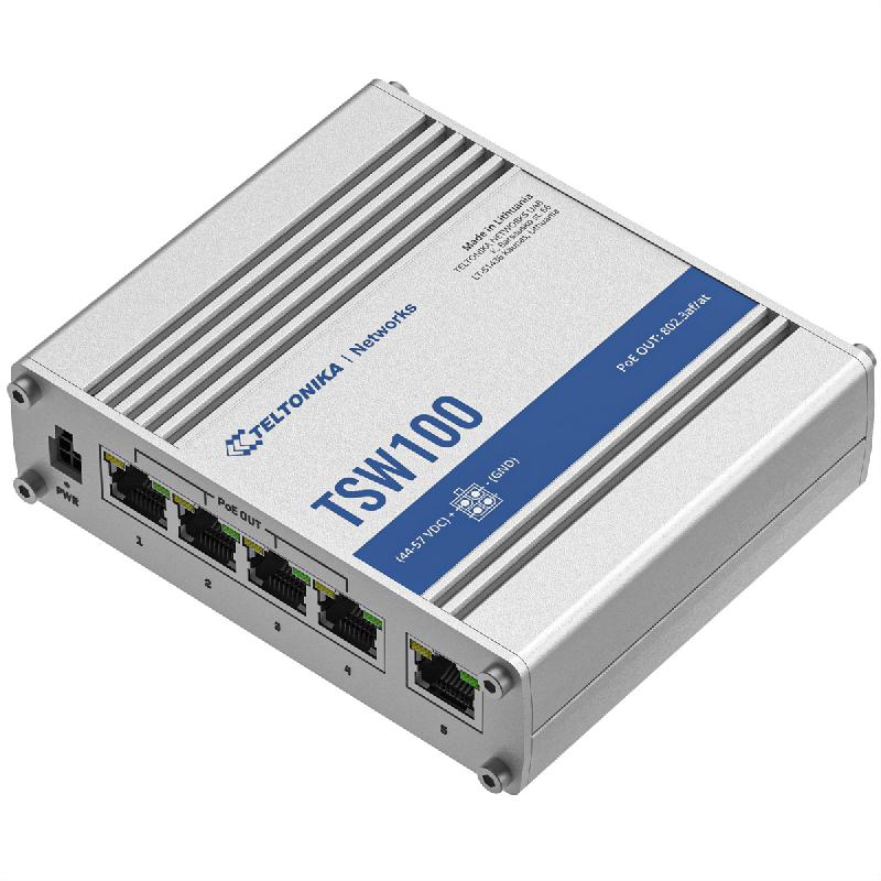 TELTONIKA TSW100 Switch industriel non-géré PoE+ Gigabit_1