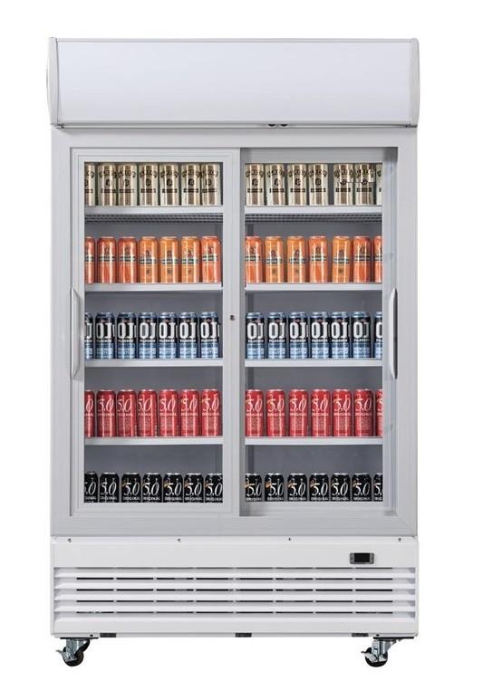 Vitrine réfrigérée 2 portes coulissantes 950 litres avec roulettes - gaz écologique r290_1