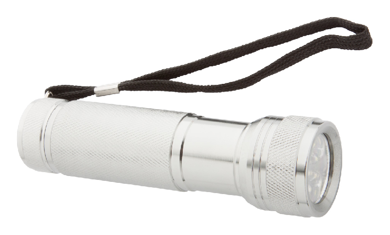 Set de lampes torches 12 LED en aluminium avec dragonne et boîte cadeau noire_1