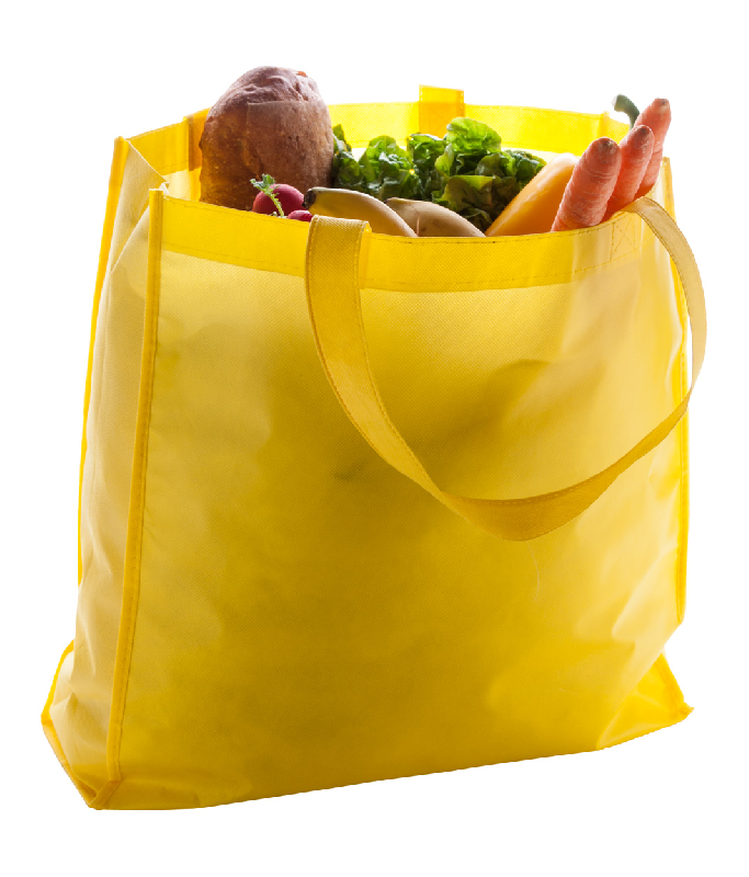 Sac shopping publicitaire non tissé - anses longues - jaune - 70 g/m² - 40 g_1