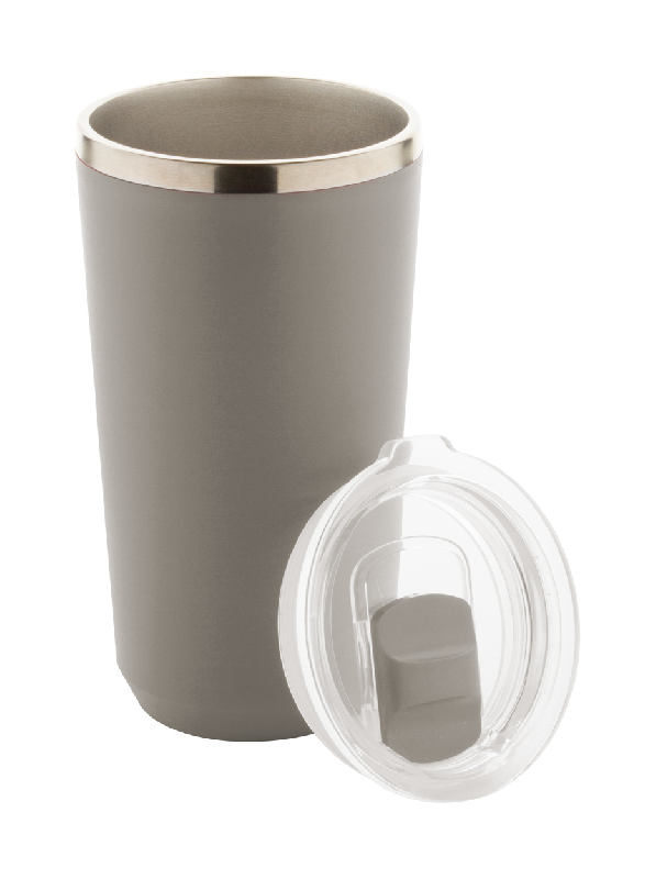 Mug thermos - isotherme en acier inoxydable à double paroi - 500 ml - couleur gris_1