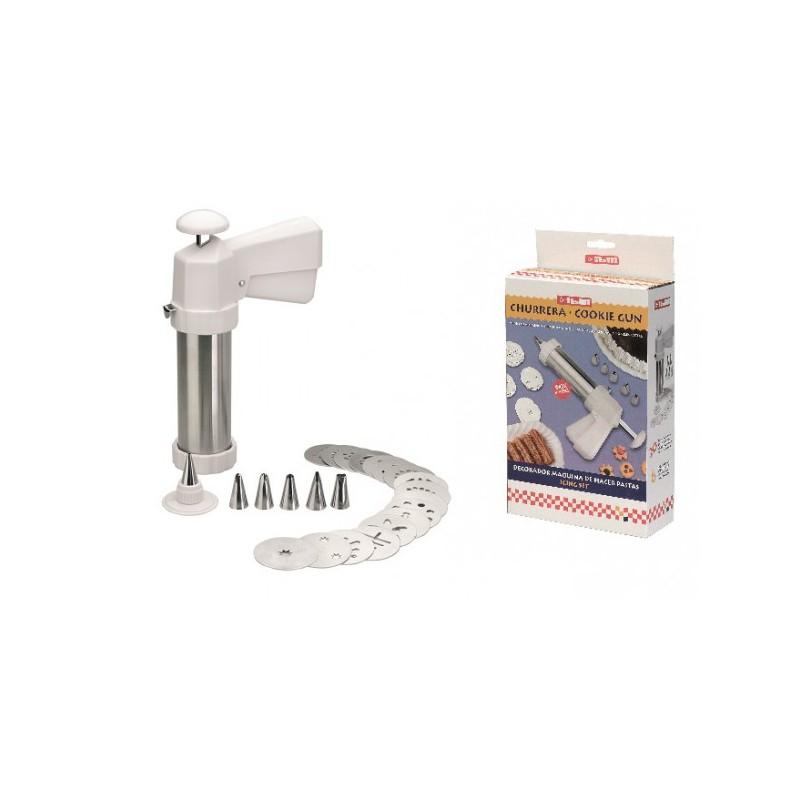 Appareil à churros - inox et poignée ABS - Ibili - 15 cm x Ø 7 cm - livré avec 6 douilles inox et 17 grilles_1