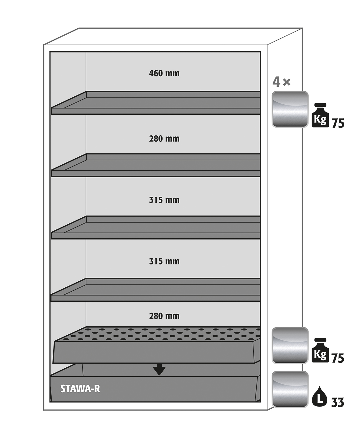 Armoire de sécurité anti-feu S-CLASSIC-90 modèle S90.196.120 - Réf 30115-002-33721 - Type 90, certifiée NF EN 14470-1 et CE_1
