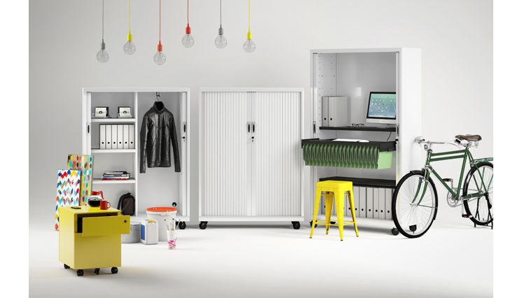 Armoire Mslide - métallique à rideaux escamotables en acier laqué - plusieurs dimensions disponibles_1