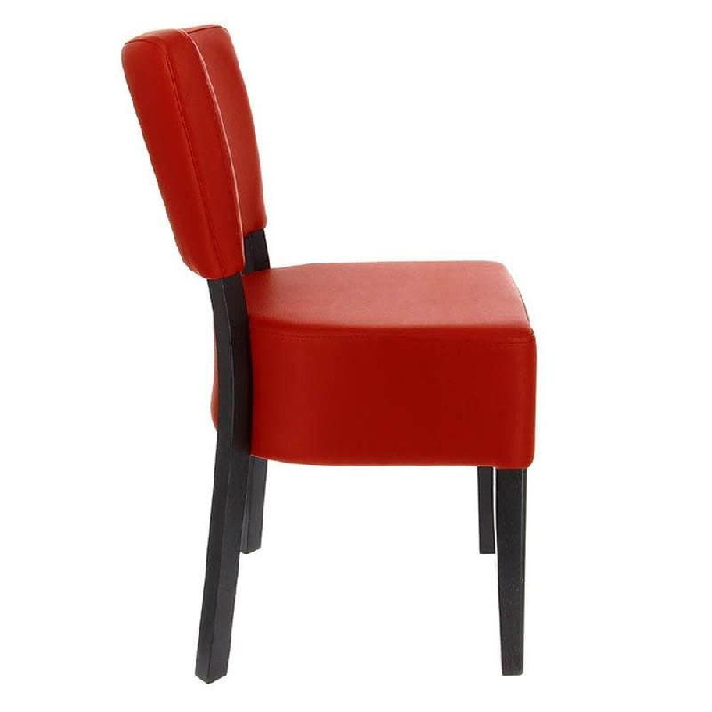 Chaise d'intérieur Amsterdam en bois tapissée d'un simili cuir rouge - par 2_1