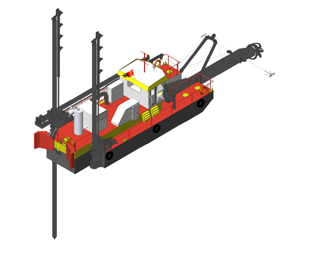 Drague stationnaire SEEM 16-640ST - Longueur 25,85 m - Déplacement 80 t - Puissance de dragage 478 kW_1