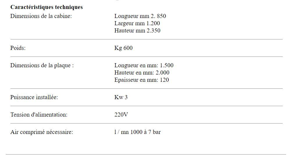 Cabine de sablage Mod. ''Gamma – Mar'' - pour plaques de marbre ou verre - Vespa Sabbiatrici - puissance 3 kW_1