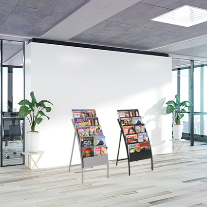 Présentoir Black-Line® 5 cases noir - Réf : 345101 - Grande capacité pour brochures et dépliants_1