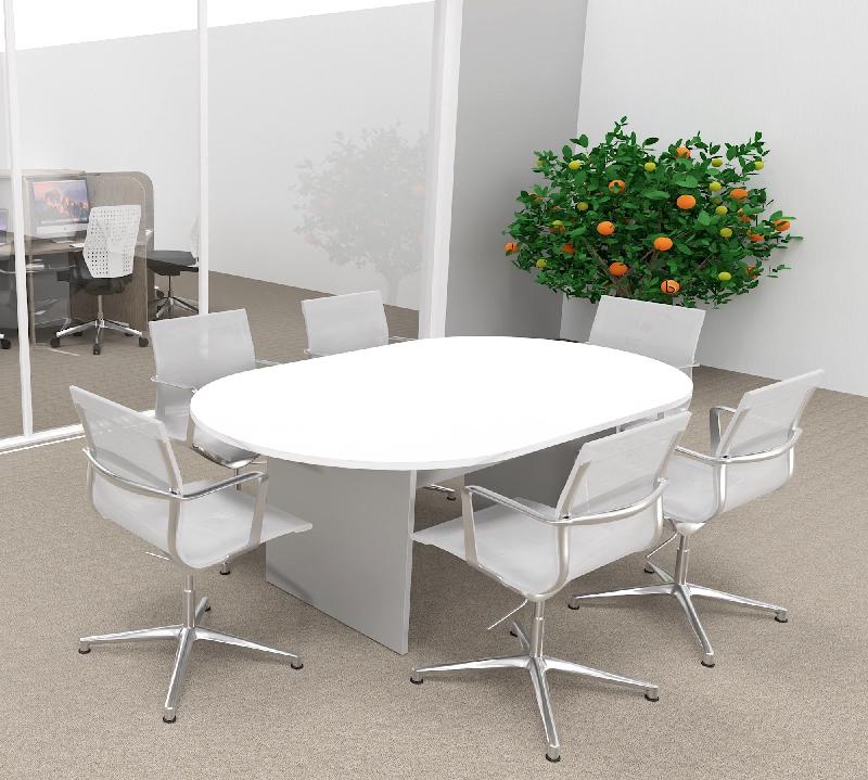 Table de réunion ovale Kate - Mobel Linea - 250, Blanc_1