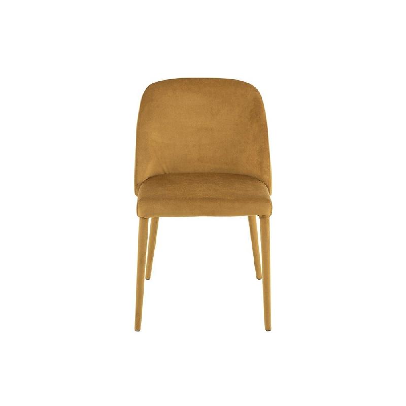 Chaise de réunion CHEZA ocre - tissu velours ultra doux - structure métallique - dimensions L58xH80xP51 cm_1