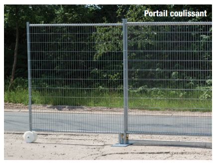 Clôture de chantier temporaire pré-galvanisé disponible en location - Dimension 3,50 m x 2 m_1