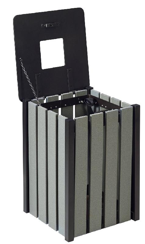 Corbeille publique Eden Etik - 50 L / 110 L - Avec ou Sans Cendrier - Fabrication Française_1