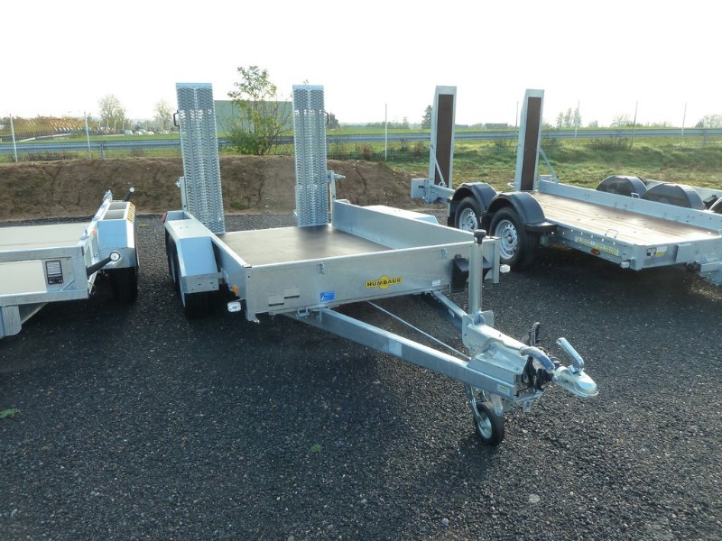 Remorque porte engin 3m avec 2 essieux et rampes galvanisées