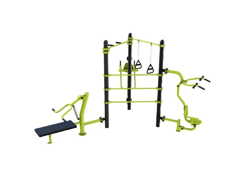 Station Combo 3-7 - Barre traction poignée, Chest Press,  Pull,  Espalier, TRX, Chaise romaine_1