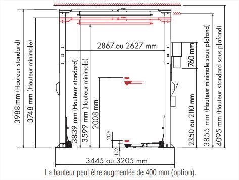 Ts40 pont elevateur 2 colonnes 4t  avec traverse superieure_1