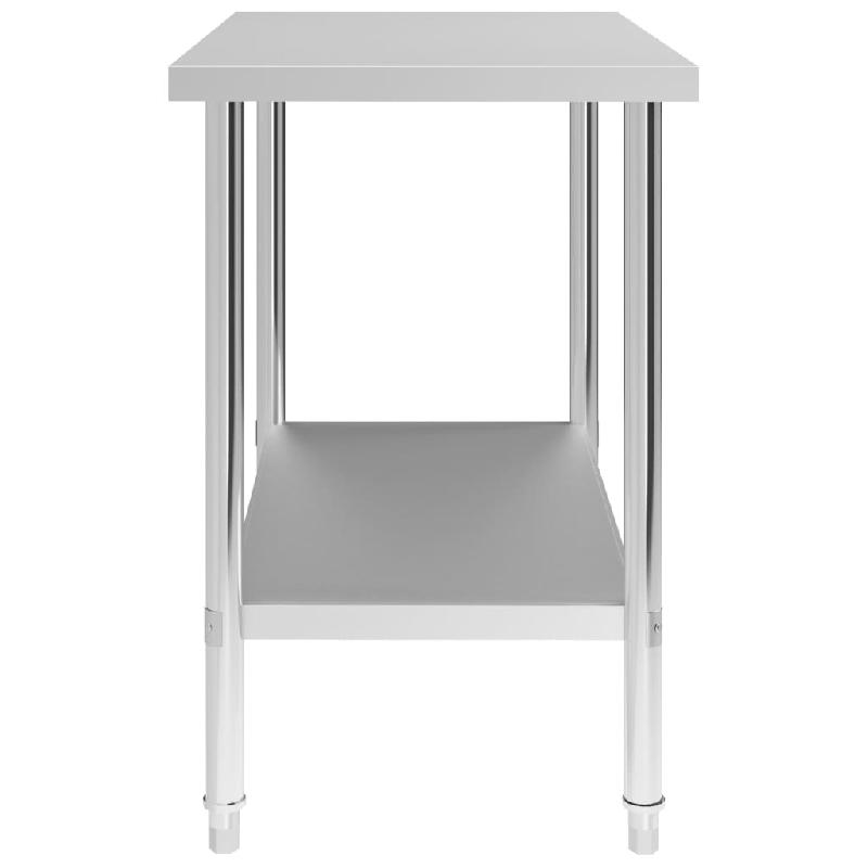 Vidaxl table de travail de cuisine 100x60x85 cm acier inoxydable 51188_1