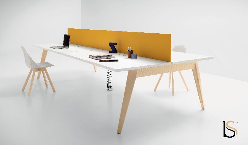 Bureau bench 4 personnes Pigreco Up - Martex - Non, Blanc, 280_1