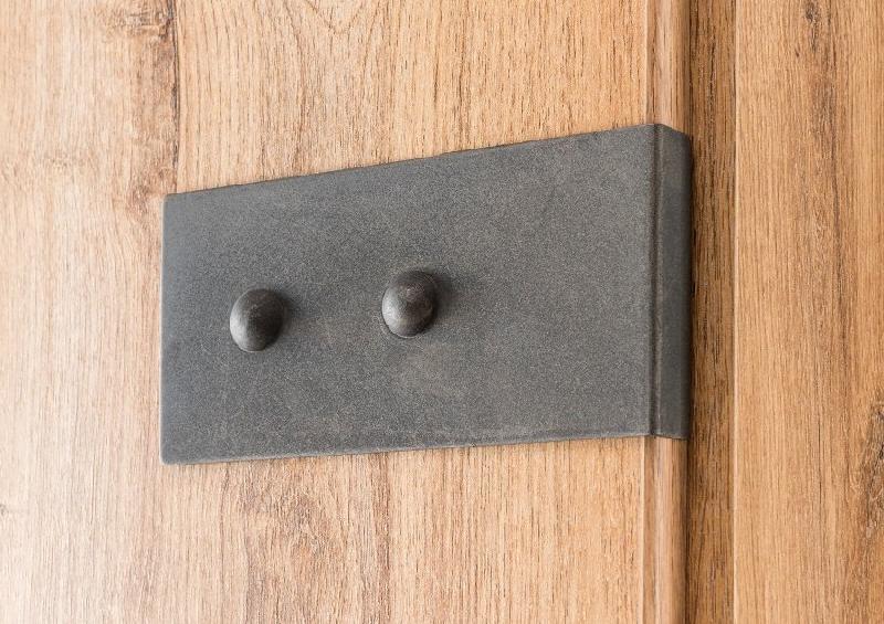 Lit LISBURN - Style industriel 90 x 200 cm - Chêne poutre - Design moderne et robuste_1