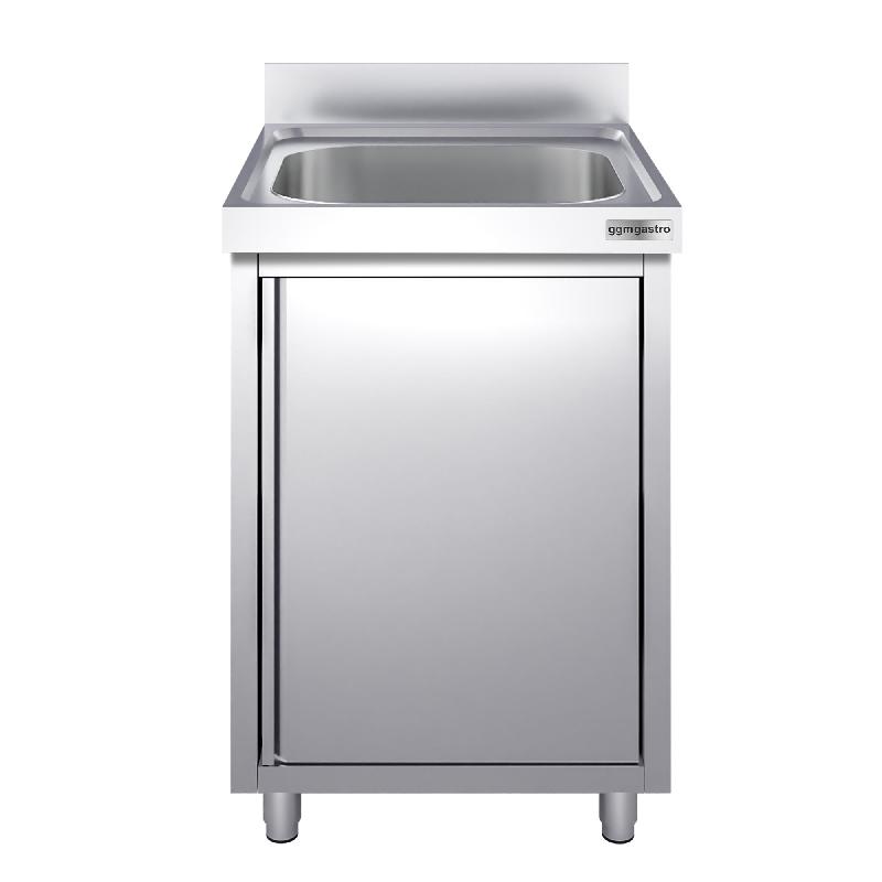 Plonge inox 1 bac sur placard - P 600 mm - 600_1